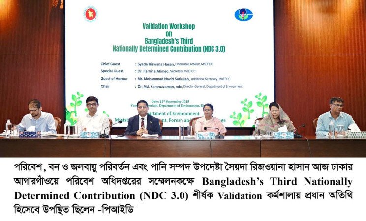 জলবায়ু ঝুঁকি কমাতে প্রণীত এনডিসি ৩.০ বাস্তবায়নে বাংলাদেশের প্রয়োজন ১১৬ দশমিক ৮ বিলিয়ন মার্কিন ডলার- সৈয়দা রিজওয়ানা হাসান
