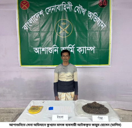 সাতক্ষীরায় সেনাবাহিনীর সাহসী অভিযানে মাদক ব্যবসায়ী ‘ডালিম’ আটক