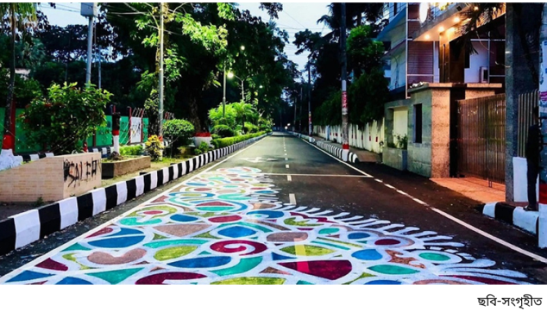 কীর্তনখোলার তীরে রঙের উৎসব: আলপনা আর আলোর ছটায় মুগ্ধ বরিশালবাসী