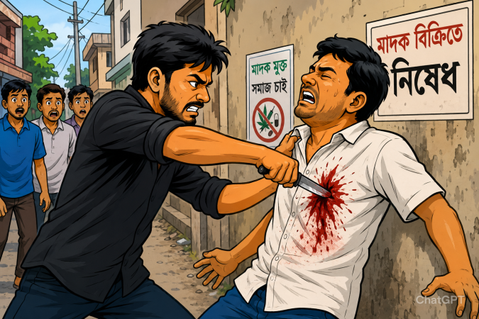 বগুড়ার গাবতলীতে মাদক বিক্রিতে নিষেধ   করায় এক ব্যক্তিকে ছুড়িকাঘাত
