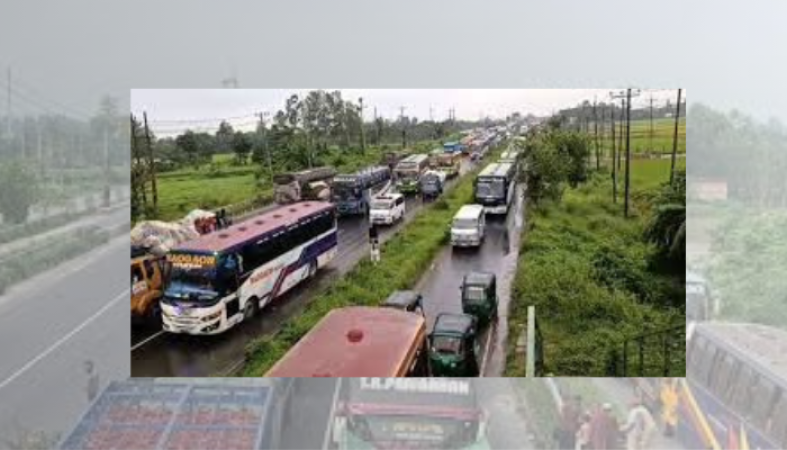 ঢাকা-টাঙ্গাইল মহাসড়কে প্রায় ১৪ কিলোমিটারজুড়ে যানজট:  যাত্রীর দুর্ভোগ চরমে