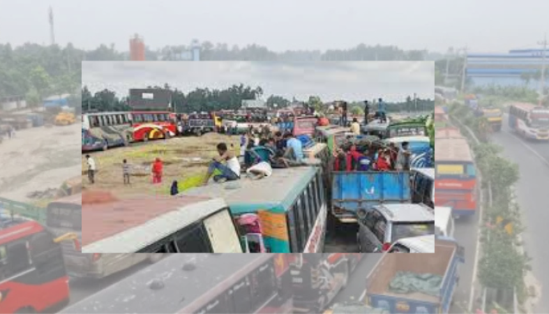 যমুনা সেতু পশ্চিম সংযোগ মহাসড়কে যানবাহনের চাপ বৃদ্ধি; যান চলাচল স্বাভাবিক রাখতে কাজ করছে সংশ্লিষ্ট কর্তৃপক্ষ