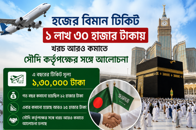 হজের বিমান টিকিট ১ লাখ ৩০ হাজার টাকায়, খরচ আরও কমাতে সৌদি কর্তৃপক্ষের সঙ্গে আলোচনা