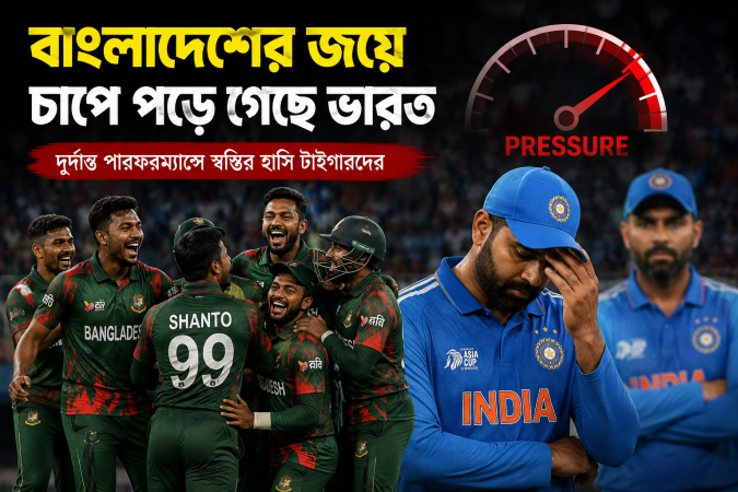 বাংলাদেশের জয়ে চাপে পড়ে গেছে ভারত
