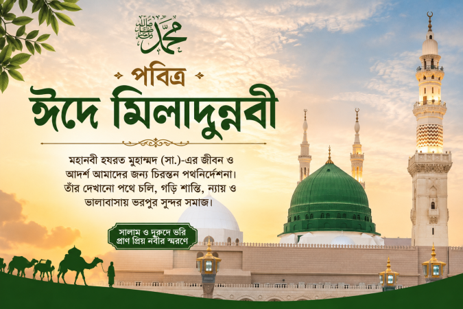 পবিত্র ঈদে মিলাদুন্নবী (সা.): মানবতার মুক্তির বার্তা ও আদর্শের আলোকবর্তিকা