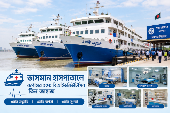 ভাসমান হাসপাতালে রূপান্তর হচ্ছে বিআইডব্লিউটিসি’র জাহাজ