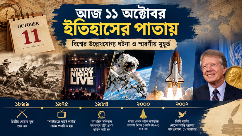 আজ ১১ অক্টোবর ইতিহাসের পাতায় ঘটে যাওয়া দিন